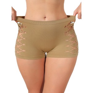INSPIRE CHIC Women's Mid Rise Boyshorts Hollow Stretchy Butt Lifter Slip  Shorts for Under Dresses Underwear : Target