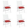 vidaXL Chair Cushions 4 pcs Red 15.7"x15.7"x2.8" Oxford Fabric - 4 of 4