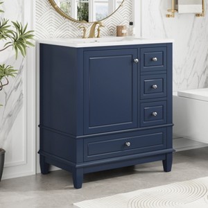 Christopher Knight Home Thomas 30" Bathroom Vanity with Sink, One Door with Shelf and Three Drawers - 1 of 4