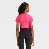 Girls' Twist Front Ribbed T-Shirt - All In Motion™ - 2 of 3