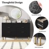 Modern 7-Drawer Fluted Dresser with Gold Handles, Wide Wooden Storage Chest for Bedroom, Living Room, Entryway - 3 of 4