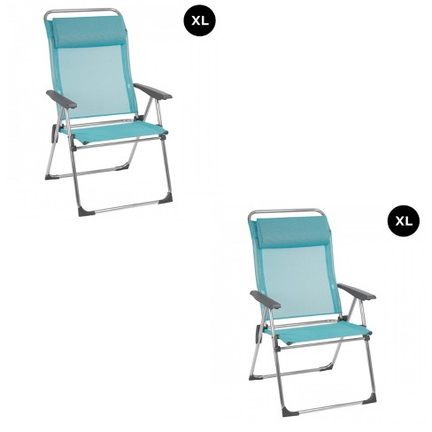 Lafuma Alu Cham Xl Folding Adjustable 5 Position Reclining Outdoor Mesh Sling Chair For Camping Beach Backyard And Patio Lac Blue Pair Target