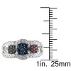EVERLY JEWELRY | Sterling Silver 1/2 CT TW Multi-Color Diamond Cluster Ring Multi-Color Rhodium - 4 of 4
