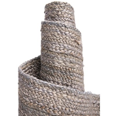 Handmade Gray Braided Oval 8' x 10' Reversible Rug