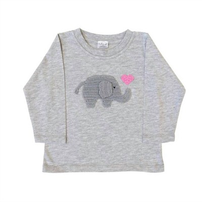 Girl Valentine Elephant Tee - Melange de Blanc