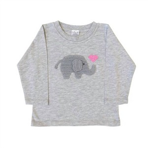 Girl Valentine Elephant Tee - Melange de Blanc - 1 of 2