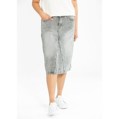 Inherit Claire A-line Denim Midi Skirt