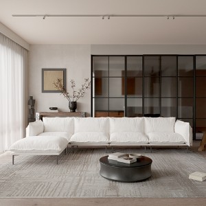 WJShome 147" Modern L-Shaped Couch for Living Room,Velvet Modular Sectional Sofa with Chaise - 1 of 4