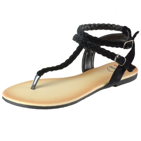 Braided t strap online sandals