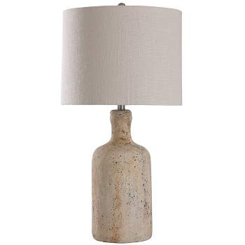 Textured Concrete Table Lamp with Drum Shade - StyleCraft