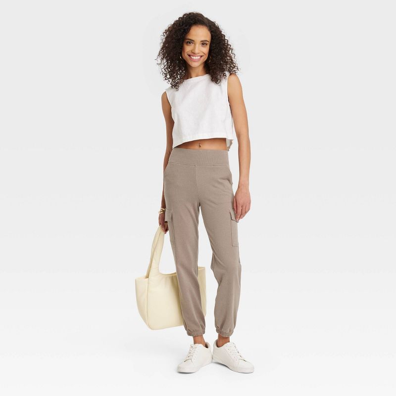 Women's Relaxed Fit Super Soft Cargo Joggers - A New Day™, 3 of 4