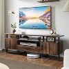 Mid Century Modern TV Stand, Tall Entertainment Center for 75 inch TV, Brown TV Console with Storage & Drawer - 3 of 4
