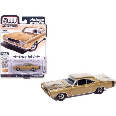 1968 Dodge Coronet R/T Medium Gold Metallic "Vintage Muscle" 1/64 Diecast Model Cars by Auto World