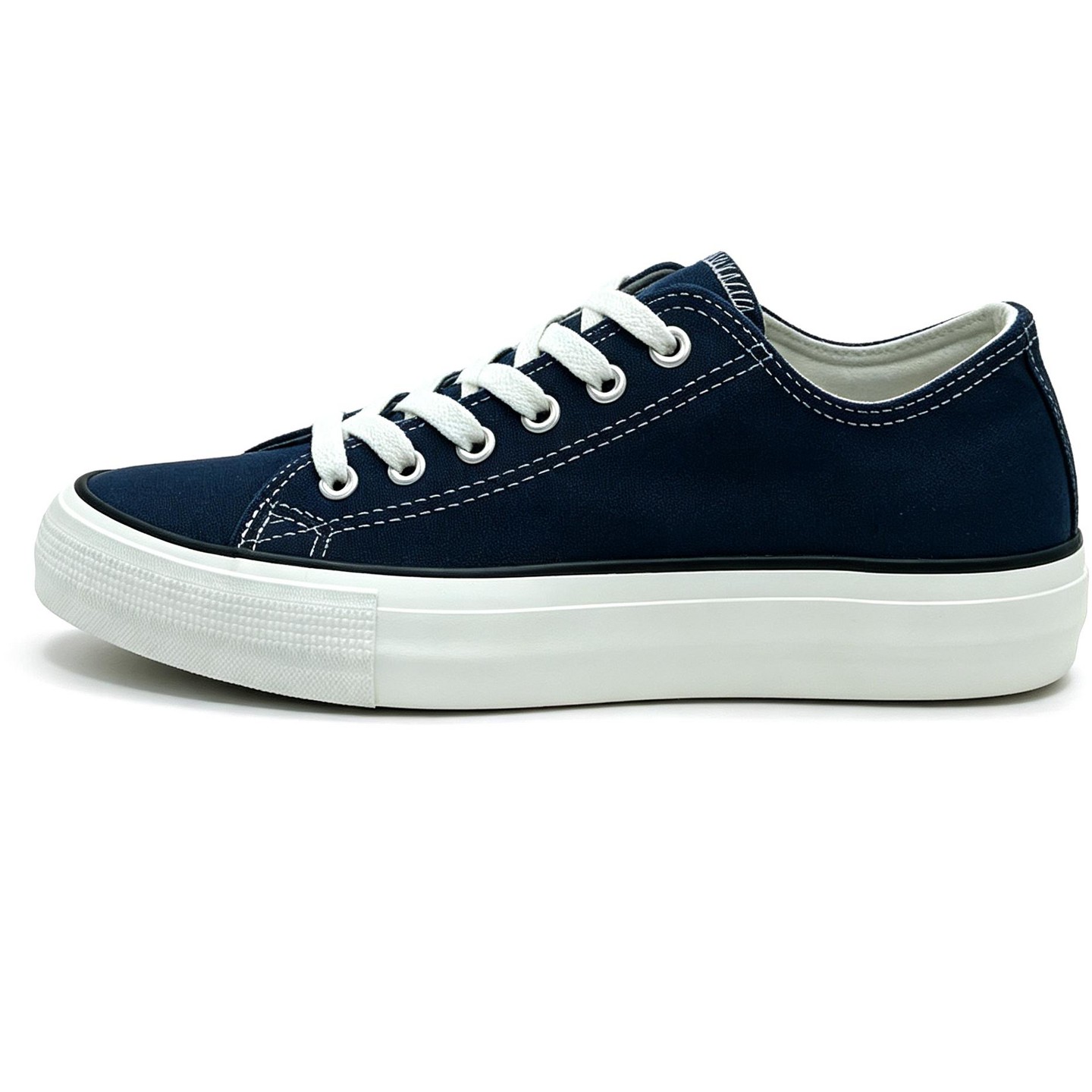 Мужские кроссовки Bangka Canvas Sneakers Classic Lace Up Fashion Casual Shoes, Navy, цвет: Тёмно-синий — фото 3