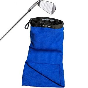 Club Scrub Towel Microfiber w/ Cleaning Scrub Pouch - Blue - 1 of 2
