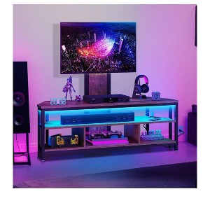LED TV Stand with Mount and Power Outlet for 55/65/70 Inch TVs, Entertainment Center Media Console with Height Adjustable Mount for Living Room - 1 of 4