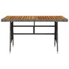 vidaXL Patio Table Gray 51.2"x27.6"x28.3" Poly Rattan & Solid Acacia Wood - 2 of 3