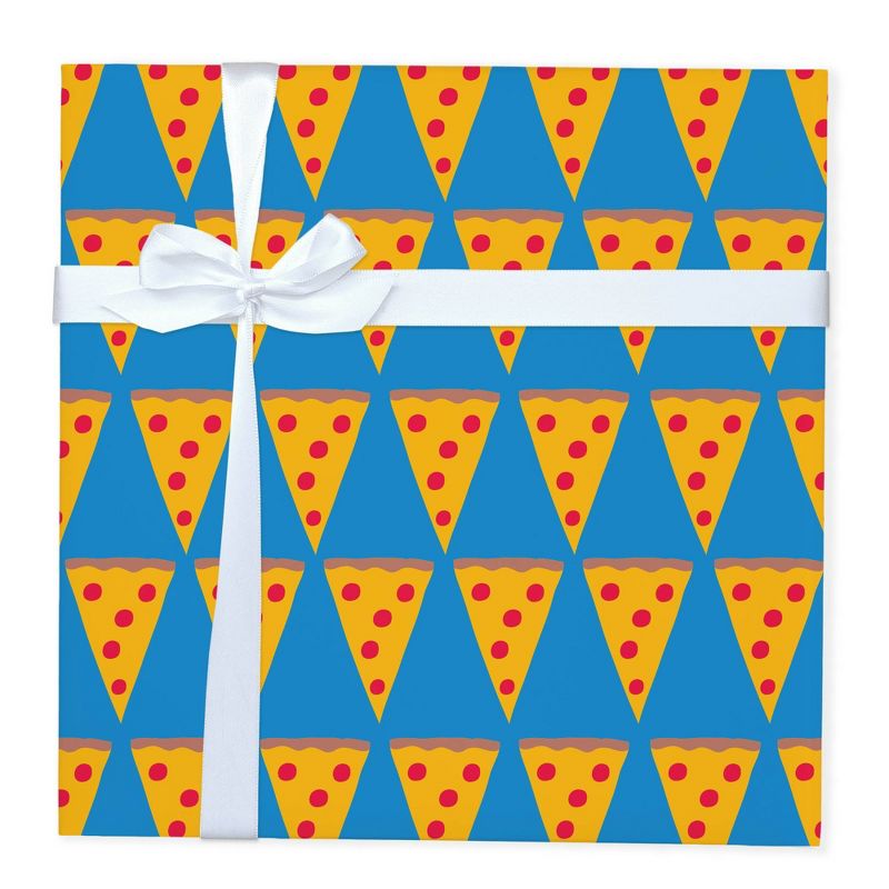 Pizza Paper Gift Wrapping Paper Blue/Orange/Yellow - Spritz&#8482;, 2 of 6