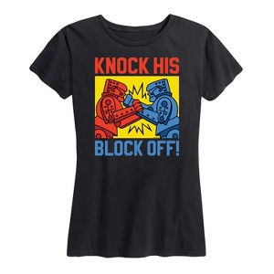 Women's - Rock 'Em Sock 'Em Robots - Knock His Block Off Short Sleeve Graphic T-Shirt - 1 of 4