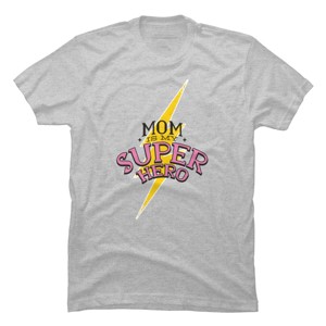 Men's Design By Humans Mom is My Super Hero Lightning Bolt By BlackBerry55 T-Shirt - 1 of 2