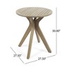 Lyngins Acacia Wood Outdoor Bistro Table, Round Slatted Patio Side Table with Cross Base, Round Patio End Tables - 3 of 4