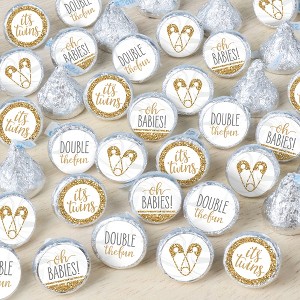 Big Dot of Happiness It's Twins - Gold Twins Baby Shower Small Round Candy Stickers - Party Favor Labels - 324 Count - 1 of 4