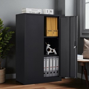Mshliw Metal Storage Cabinet with Locking Doors & Adjustable Shelf, Foldable Steel Filing Cabinet for Office, School, or Garage - 1 of 4