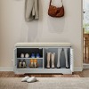 KTMBDW 28.74" Shoe Storage Bench with 2 Door Cabinet & Padded Seat Cushion, Shoe Cabinet, Shoe Bench Shoe Organizer for Entryway, Hallway - 2 of 4