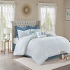 Gulches 8 Piece Cotton Floral Printed Reversible Comforter Set Blue Cal King - 2 of 4