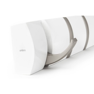 Umbra Flip 8 Sleek White Hardwood Wall Hook