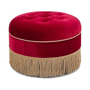 Jennifer Taylor Home Yolanda 24" Upholstered Round Accent Ottoman - 1 of 4