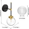 Runesay Black Gold Wall Sconce Indoor Industrial Globe Wall Light Fixture Clear Glass Globe Wall Lamp (Exclude Bulb) - 2 of 4