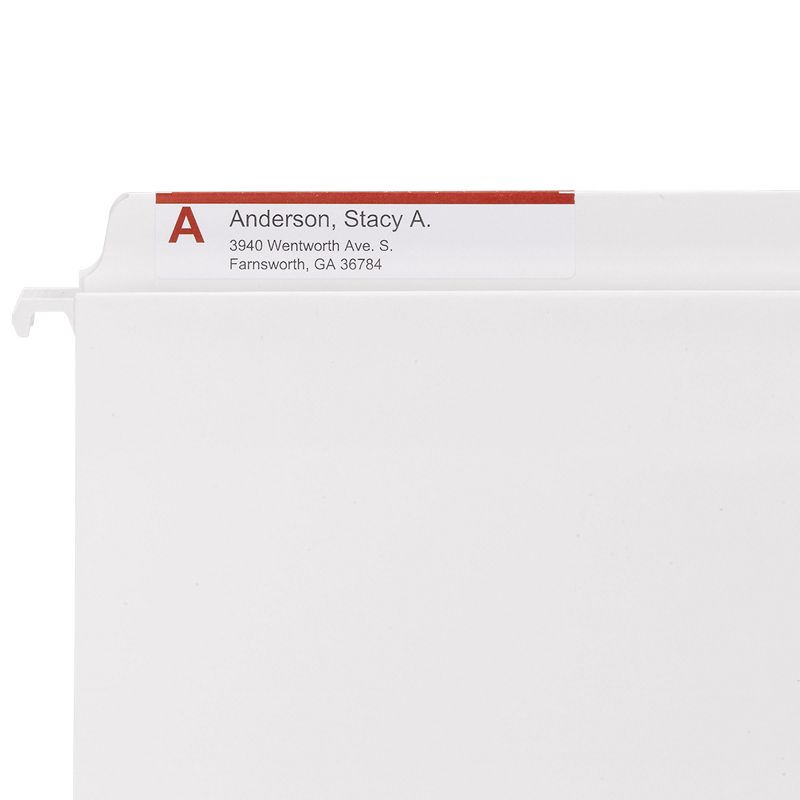 Smead FasTab Hanging File Folder, Straight-Cut Built-In Tab, Letter Size, White, 20 per Box (64102), 3 of 7