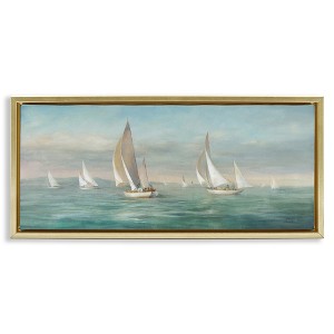 Stupell Industries Sailboat Fleet Ocean Waves, 31" x 14" - 1 of 4