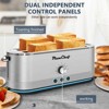 ELJGET Toaster 4 Slice, Extra Long Slots 4 Slice Toaster, Reheat/Defrost/Cancel Function 6 Browning Settings Auto Pop-up Removable Crumb Tray, Silver - 3 of 4