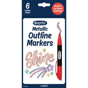 Crayola Signature 6ct Metallic Outline Markers - 1 of 4