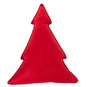 Christmas Magic 17.25"x20" Tree Shaped Throw Pillow Red - 1 of 3