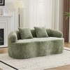 Loveseat High-Density Sponge Curved Armrest Sofa with 2 Pillows, Cream Color - 4 of 4