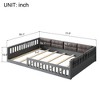 Kumasinova Full Size Toddler Floor Bed for Kids,Platform Bed with Guardrails and Fluffy Pillows,Floor Bed Frame for Bedroom,Living Room - 2 of 4