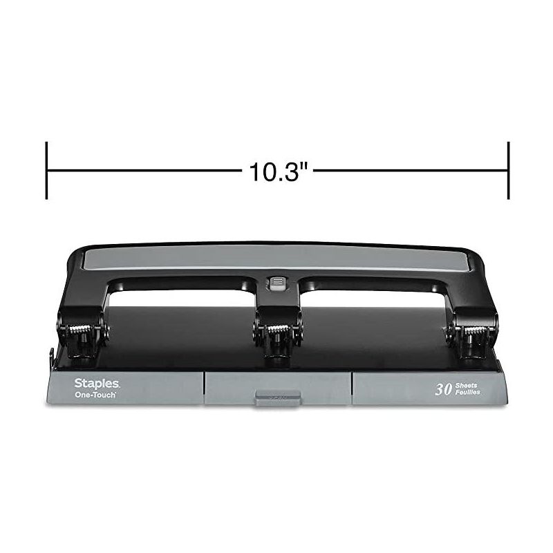 MyOfficeInnovations One-Touch 26614 Heavy-Duty 3-Hole Punch 30-Sheet Capacity Black 884279, 4 of 7