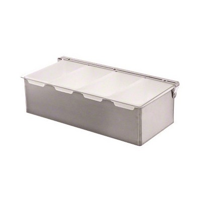 Winco Condiment Holder with Stainless Steel Base, 4 Compartment - Pack of 4