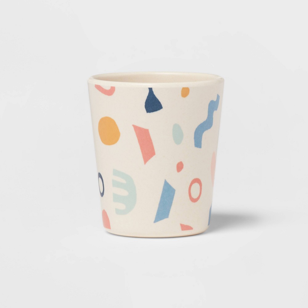 Photos - Glass Kids' Shapes Bamboo Melamine 7.74oz Tumbler - Pillowfort™: Off-White, BPA-Free, Dishwasher-Safe, Kids Cup