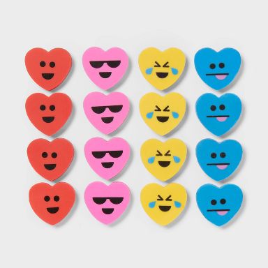 16ct Valentine's Day 2D Erasers Giveaways Set - Spritz™