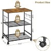Rolling Kitchen Microwave Cart, 3 Tier Kitchen Utility Cart on Lockable Wheels - 3 of 4