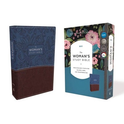 NIV, the Woman's Study Bible, Imitation Leather, Blue/Brown, Full-Color - by  Thomas Nelson (Leather Bound)