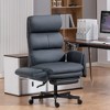 DYHOME PU Leather Cross-legged Office Chair with Flip-up Arms and Headrest, High-Back Ergonomic Executive Chair with Footrest and Side Pockets - 2 of 4