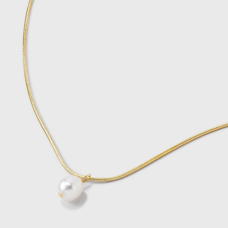 14k Gold Plated Freshwater Pearl on Snake Chain Necklace - A New Day&#8482; Gold, 5 of 6