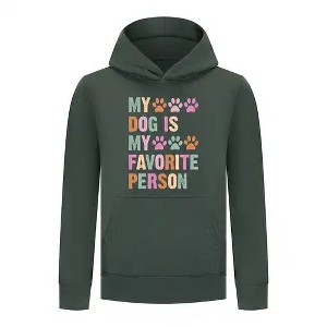 Everyday Kids My Dog Is My Favorite Person Girls Pullover Hoodie – Cute Pet Lover Sweatshirt - 1 of 4
