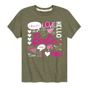 Boys' - Barbie - Barbie Valentine's Collage Short Sleeve Graphic T-Shirt - 1 of 4