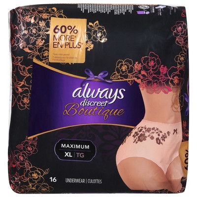Always Discreet Maximum Boutique Underwear XL 16 ea